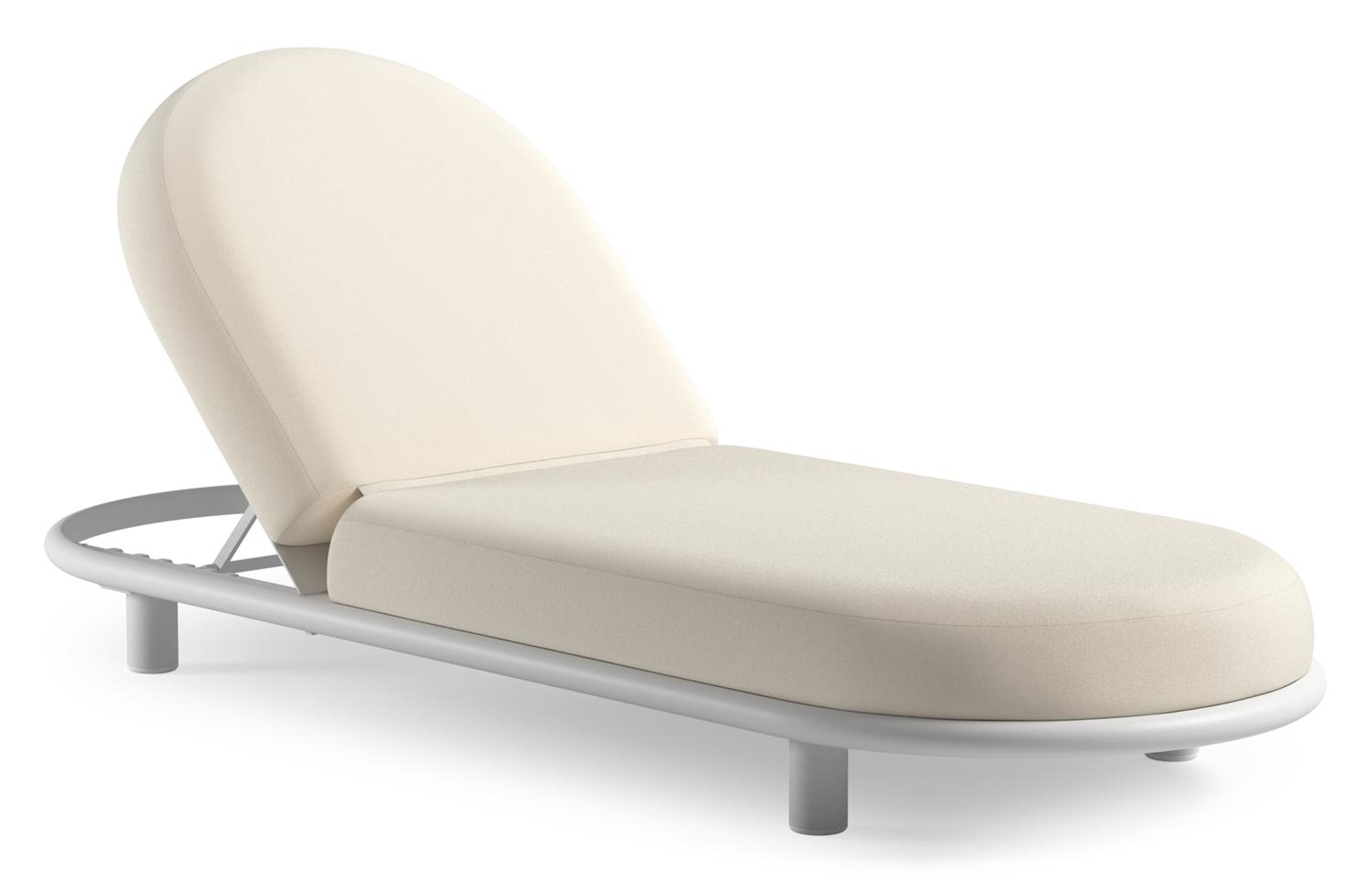 Lomano verstelbaar ligbed in wit aluminium met natte white all weather sunbrella® luxe