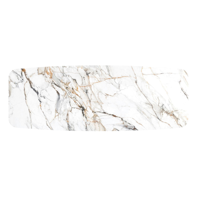 Cesano tuintafel in wit aluminium en volkeramiek calacatta luxe - L 315 x B 115 x H 74 cm