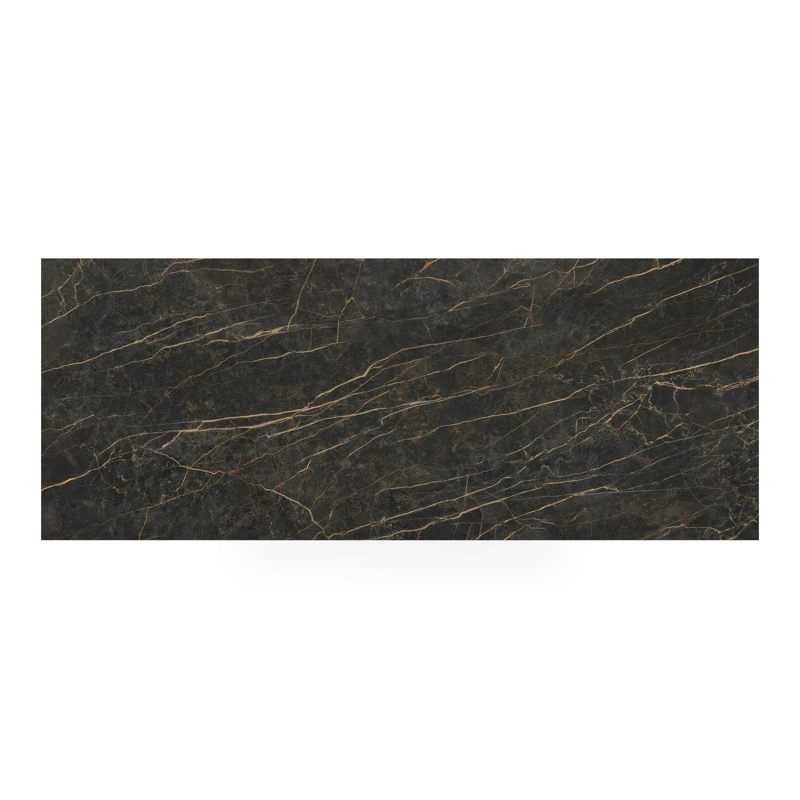 Pagino tuintafel rechthoekig in wit aluminium en volkeramiek Black Obsession - L 280 x B 110 x H 73.5 cm