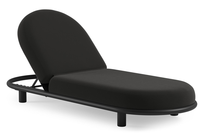 Lomano verstelbaar ligbed in zwart aluminium met natte sooty all weather sunbrella® luxe
