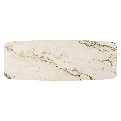 Orso tuintafel bootvorm in wit aluminium en volkeramiek colorado dunes - L 315 x B 115 x H 75 cm