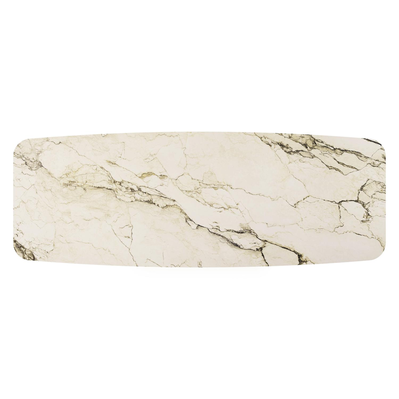 Orso tuintafel bootvorm in wit aluminium en volkeramiek colorado dunes - L 315 x B 115 x H 75 cm