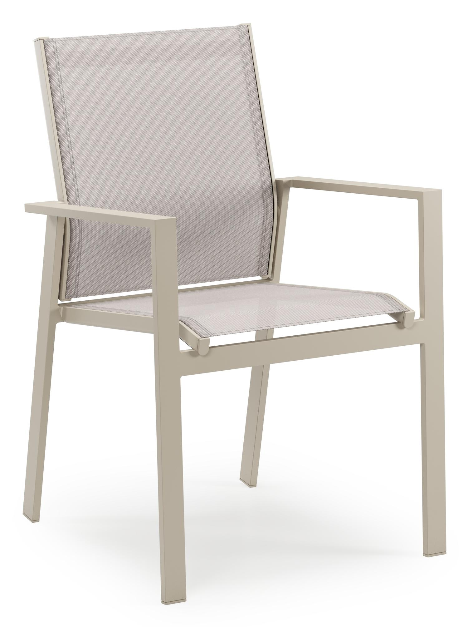 Bahia tuinstoel in beige aluminium en beige single textileen
