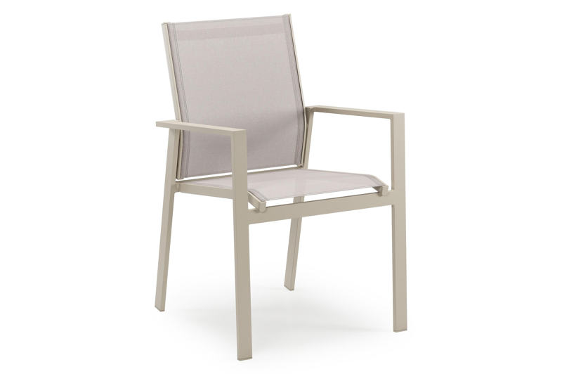 Bahia tuinstoel in beige aluminium en beige single textileen