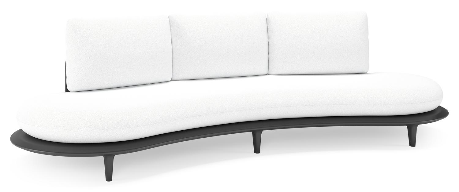 Bomero loungebank in zwart aluminium met ego birch all weather solica kussen