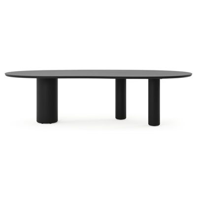 Table de jardin Amico organique en aluminium noir et céramique pleine Basalt Black - Lg. 280 x Lrg. 120 x Haut. 73.5 cm