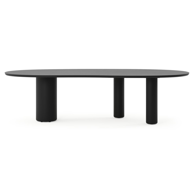Amico tuintafel organisch in zwart aluminium en volkeramiek Basalt Black - L 280 x B 120 x H 73.5 cm