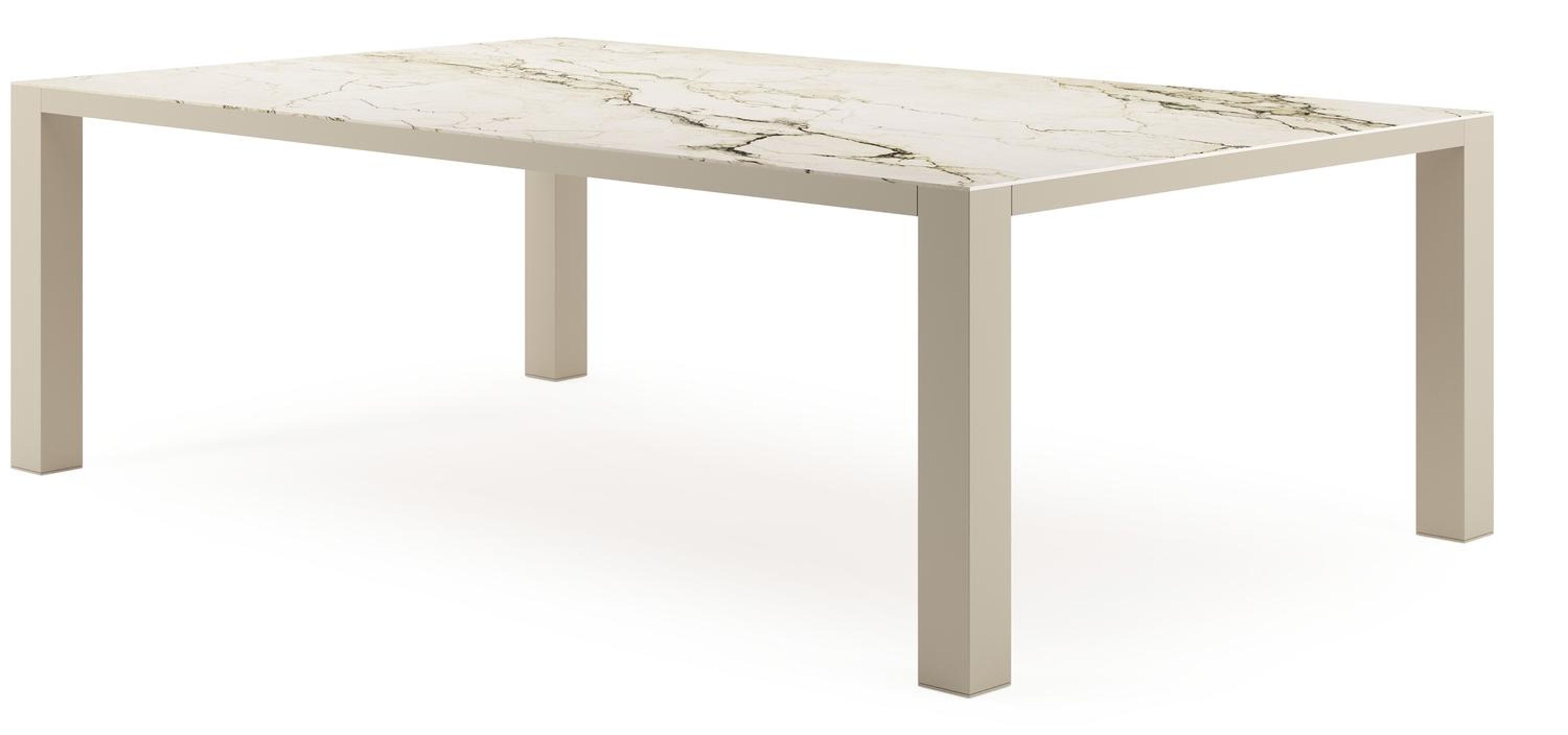 Nano XL tuintafel rechthoekig in beige aluminium en volkeramiek Colorado Dunes L 240 x B 148 x H 75 cm