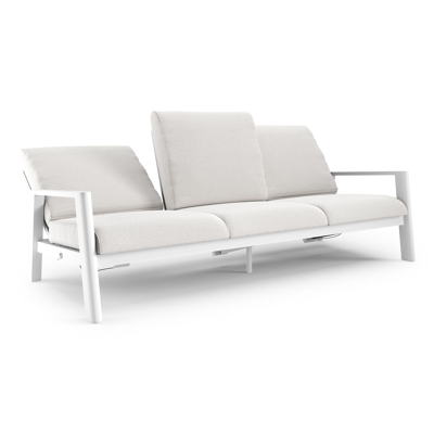 Cirello loungebank in wit aluminium met soul optik all weather solica kussen
