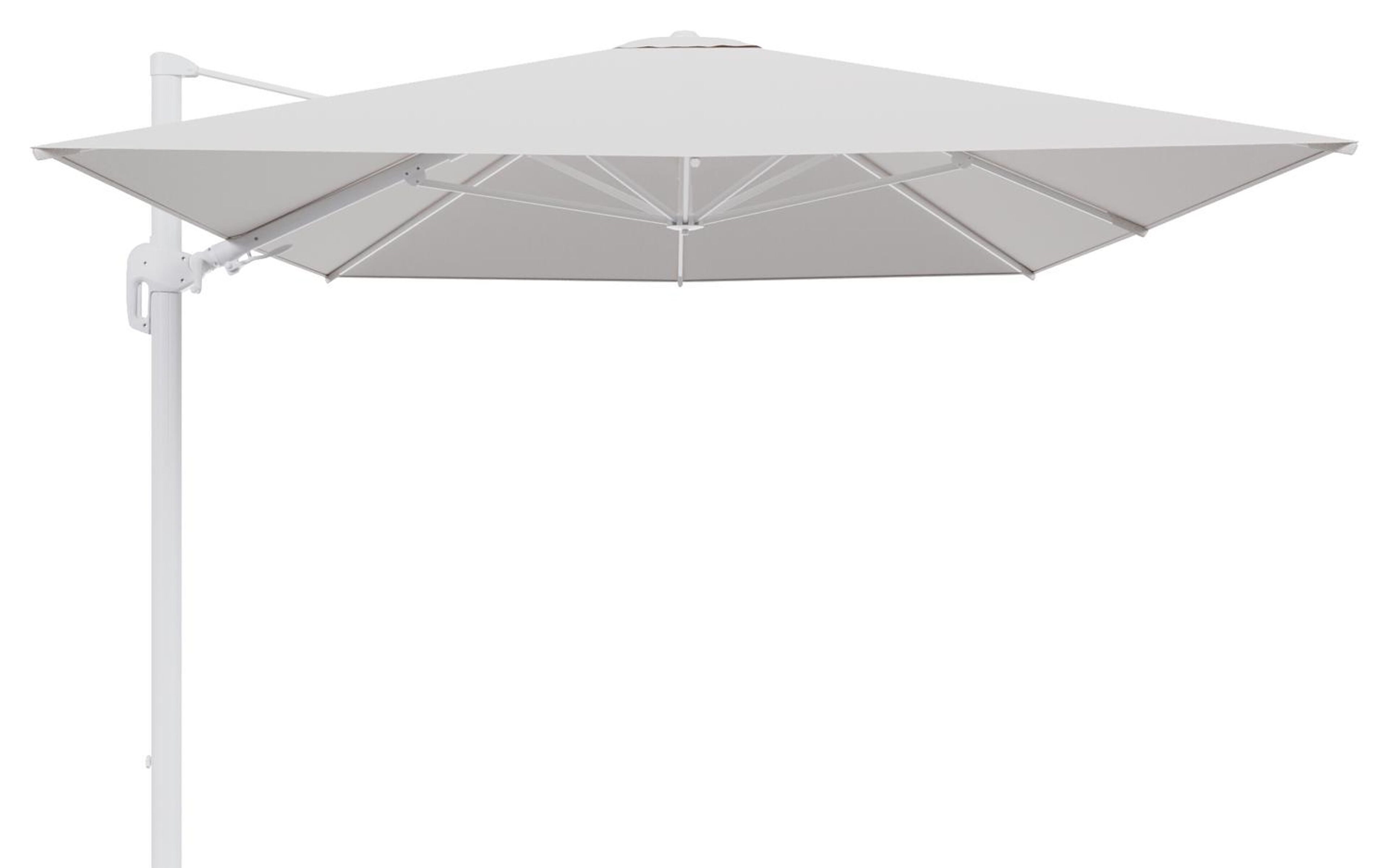 Rufina zweefparasol tiltfunctie in wit aluminium en parasoldoek in All Weather Solica Ego Eggshell  - L1 400 x L2 300 cm (zonder voet) (zonder voet)