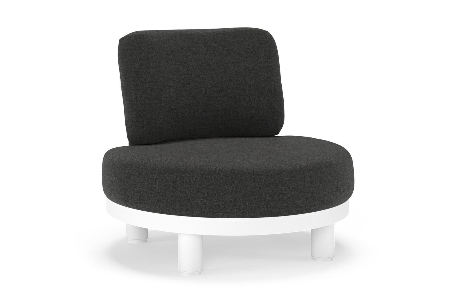 Donato loungestoel in wit aluminium met all weather sunbrella® luxe Chartres Sooty kussen