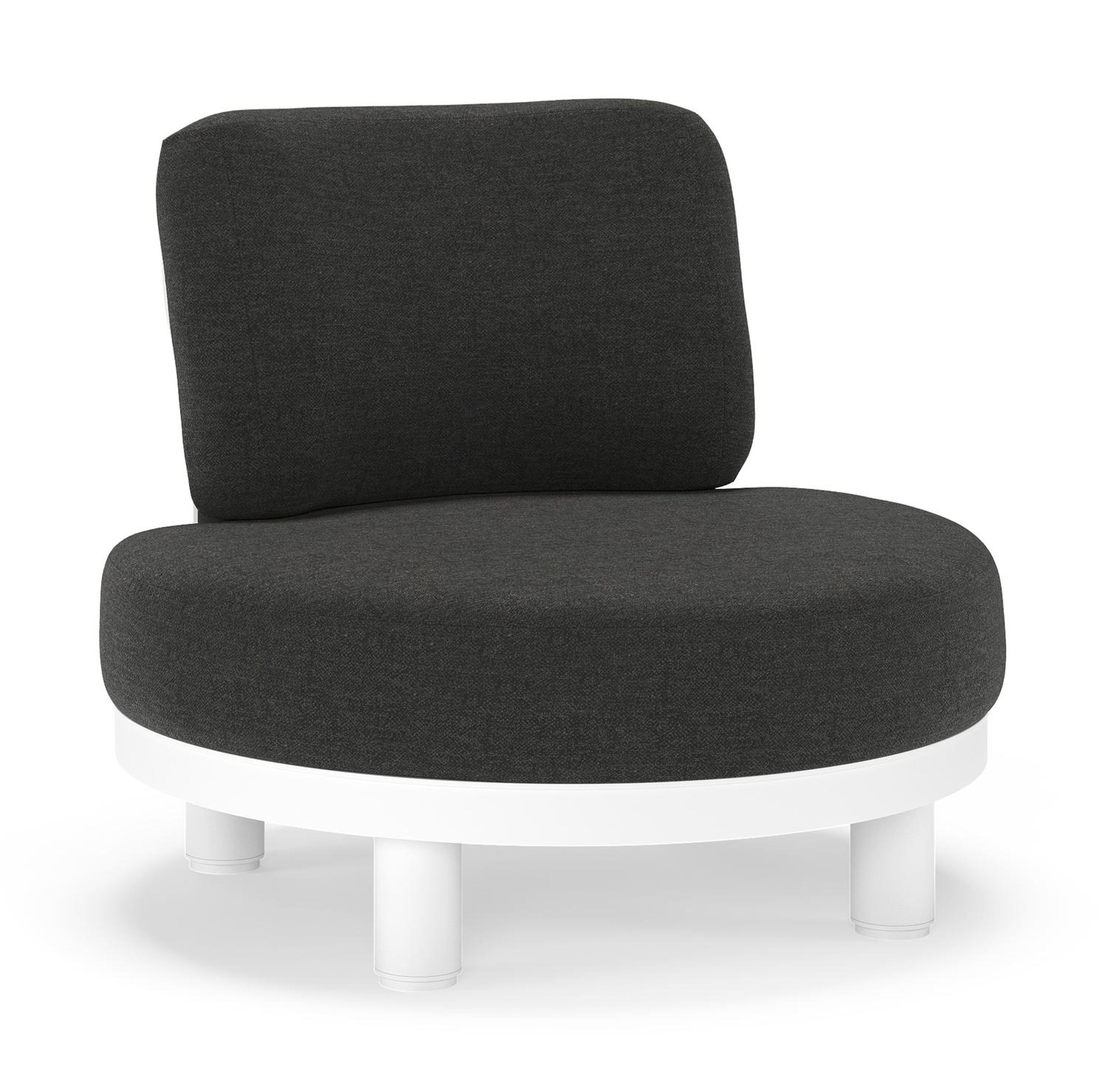 Donato loungestoel in wit aluminium met all weather sunbrella® luxe Chartres Sooty kussen