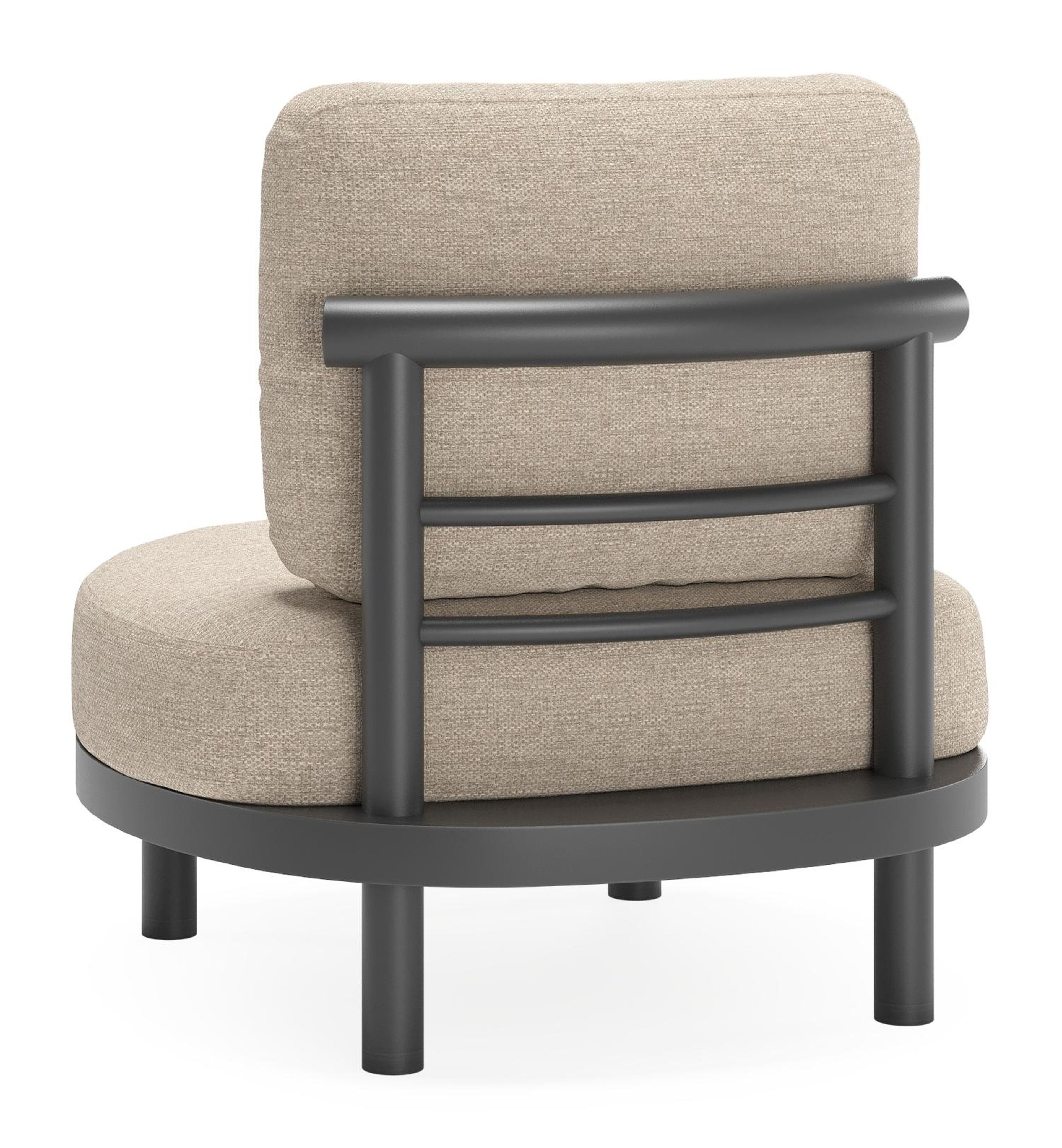 Lindo loungestoel in zwart aluminium met rustic weather+ softtouch kussens