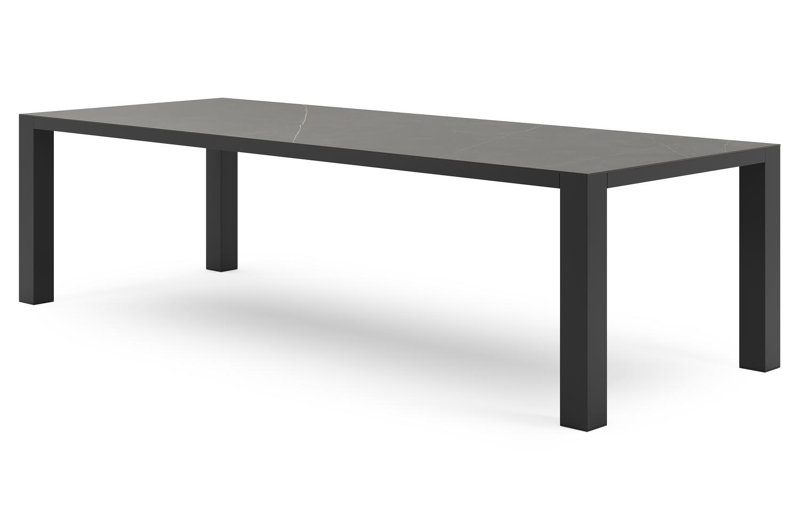 Nano tuintafel in zwart aluminium en volkeramiek calatorao - L 280 x B 110 x H 75 cm