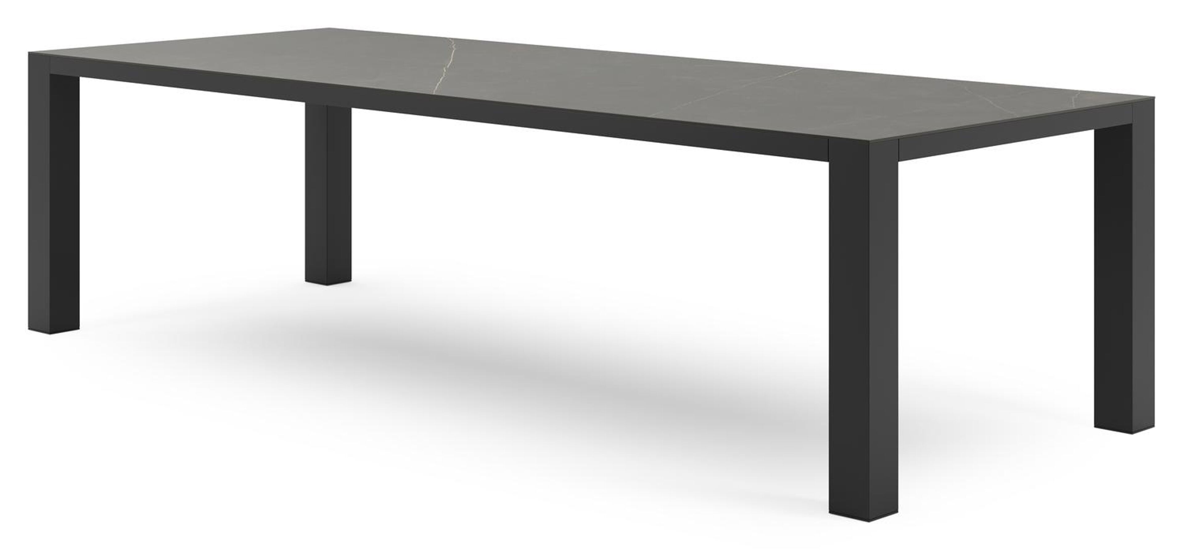 Nano tuintafel rechthoekig in zwart aluminium en volkeramiek calatorao - L 280 x B 110 x H 75 cm