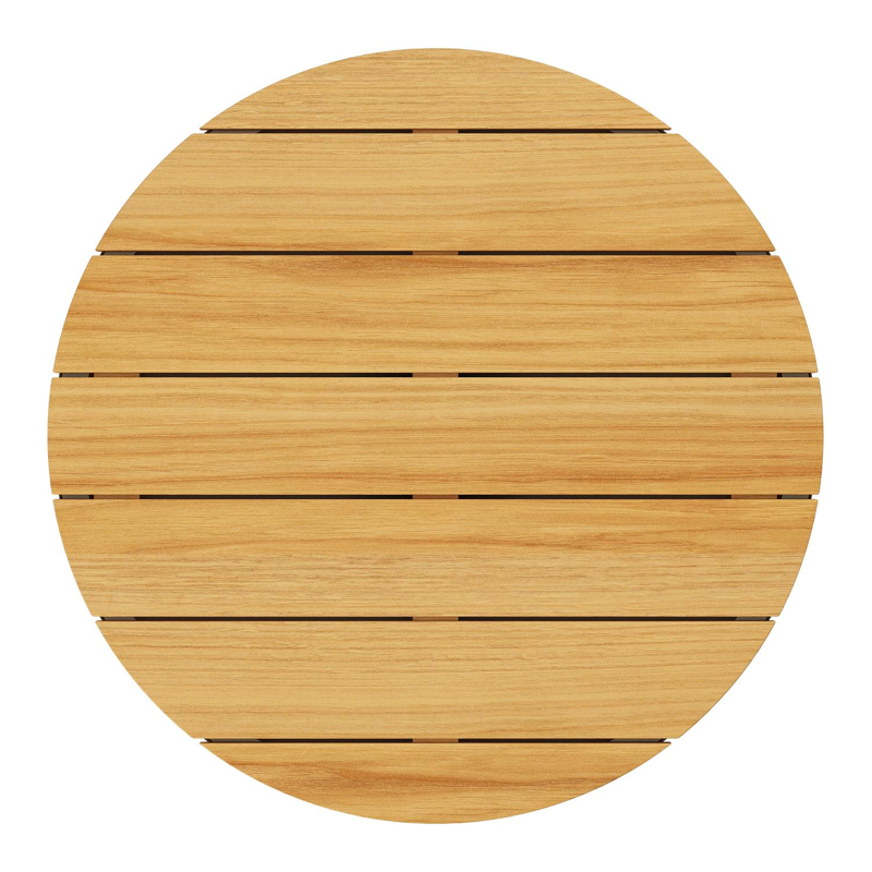 Bomero loungetafel rond in zwart aluminium en teak - Dia. 84 x H 32.2 cm