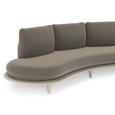 Canape de jardin Bomero en aluminium beige et coussins en all weather sunbrella® luxe natte carbon beige
