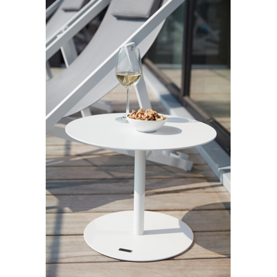 Table d'appoint Milo en aluminium blanc - Dia. 44 x H 34 cm