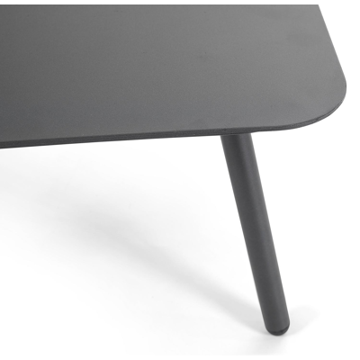 Funchal loungehoek in zwart aluminium en rope met grijs polyester kussen en loungetafel