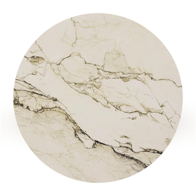 Bomero loungetafel in teak en volkeramiek Colorado Dunes - Dia. 85 cm