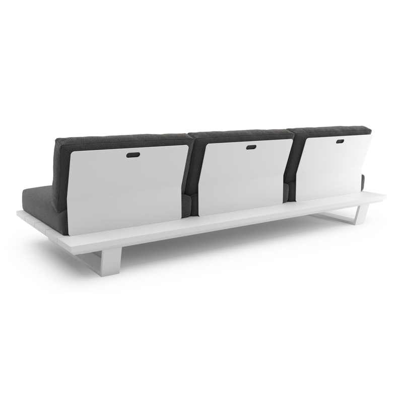 Pagino loungebank in wit aluminium met savane tornado all weather sunbrella® luxe kussen