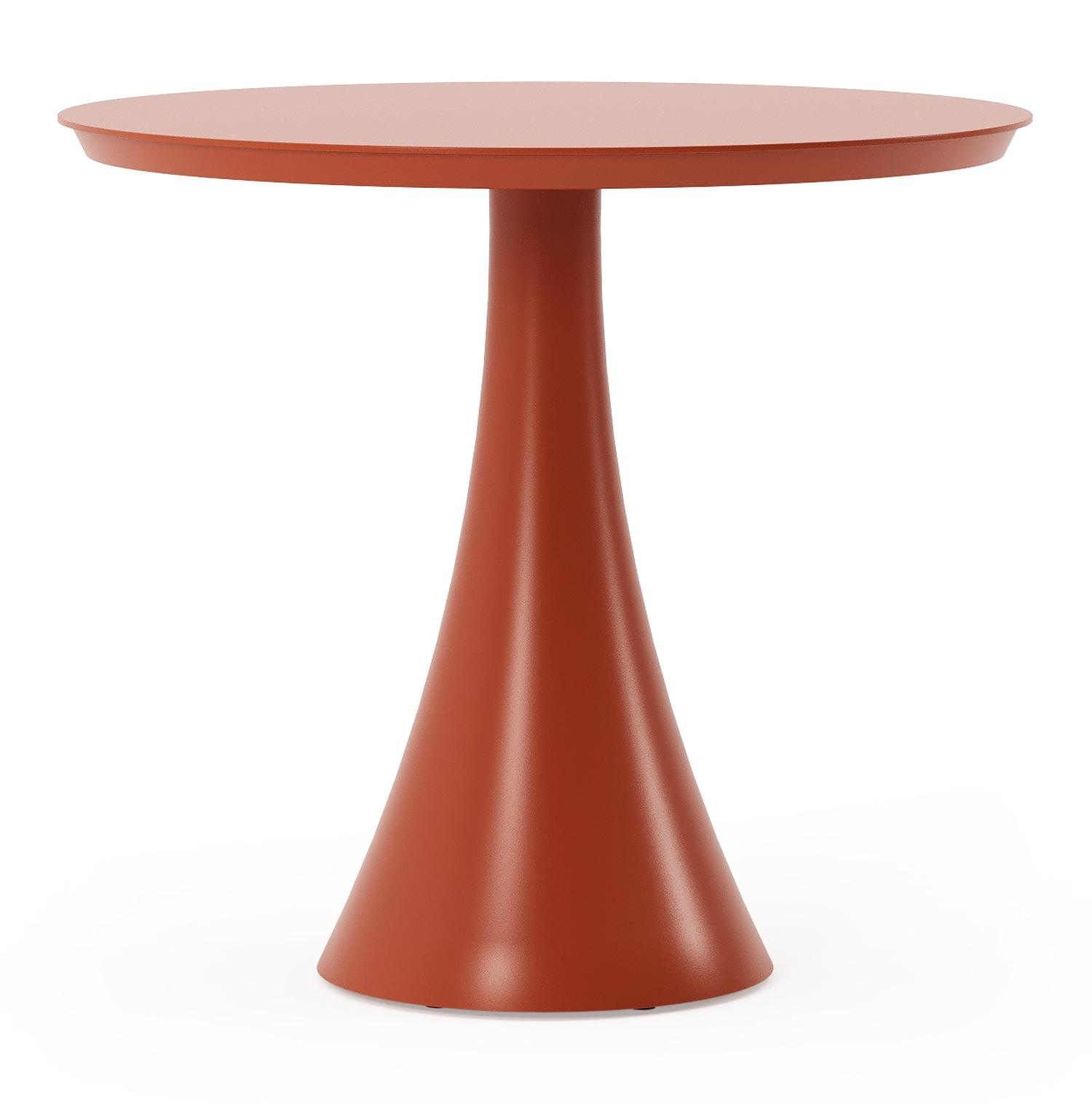 Table de jardin Fano ronde en aluminium brun rouille - Diam. 85 x H 75 cm