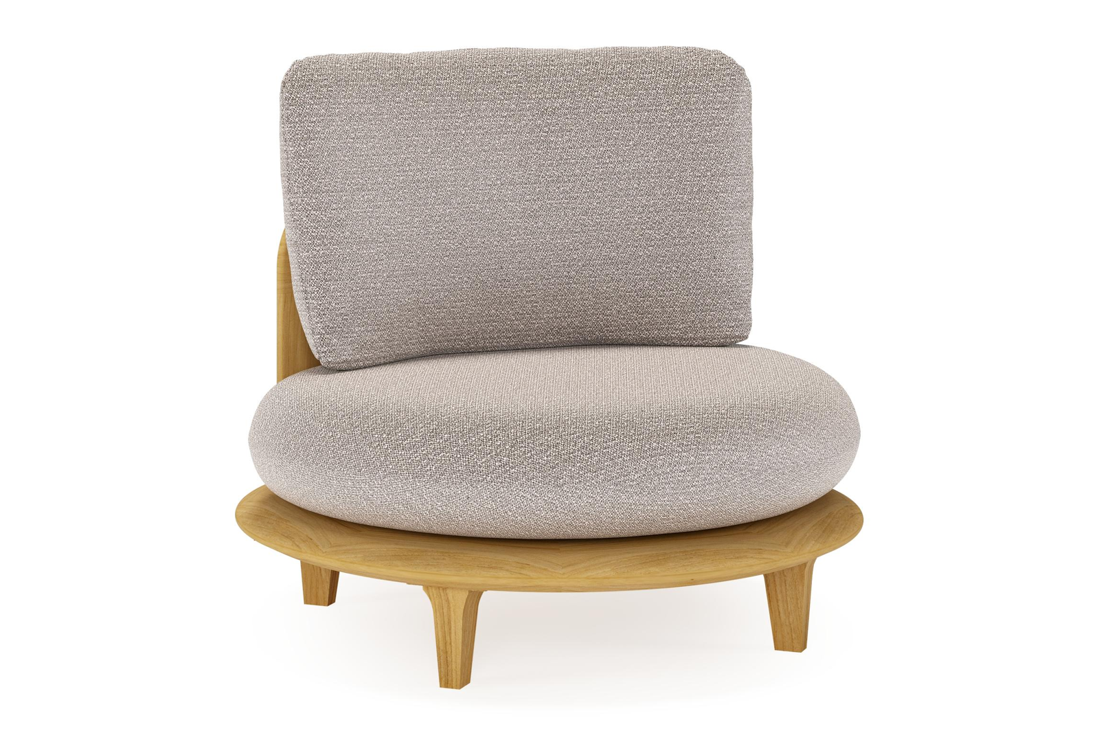 Bomero loungestoel in teak met wander granite all weather sunbrella® luxe kussen