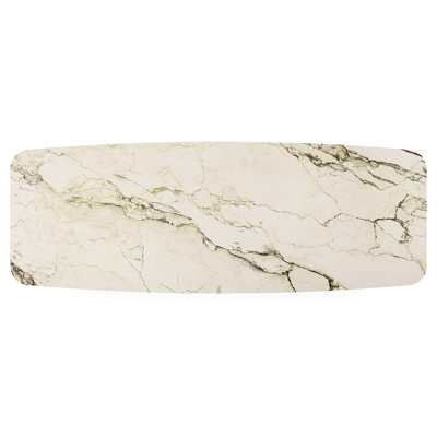 Pagino tuintafel bootvorm in beige aluminium en volkeramiek Colorado Dunes L 315 x B 115 x H 73 cm