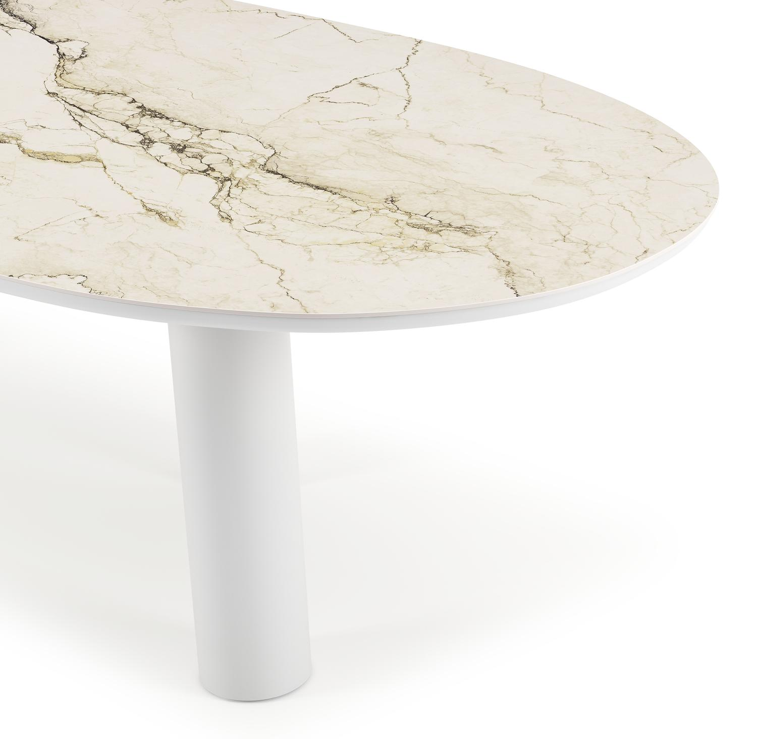 Organo tuintafel organisch in wit aluminium en volkeramiek Colorado Dunes L 280 x B 120 x H 74 cm