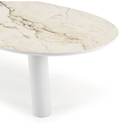 Organo tuintafel organisch in wit aluminium en volkeramiek Colorado Dunes L 280 x B 120 x H 74 cm x H 74 cm