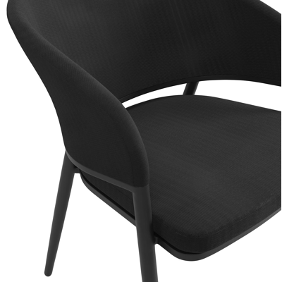 Lacrima tuinstoel in zwart aluminium en zwart comfort textilene