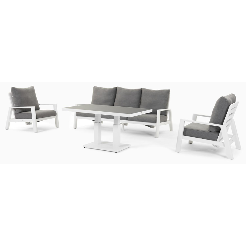 Cirello lounge 1-zit in wit aluminium