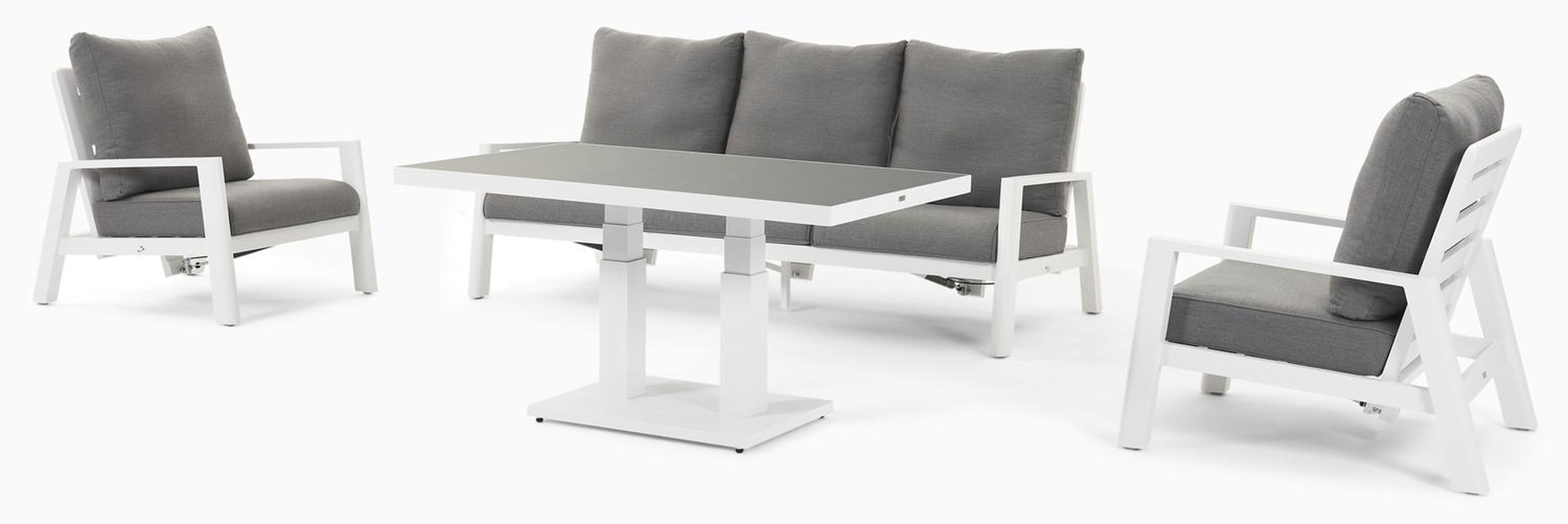 Cirello lounge 1-zit in wit aluminium