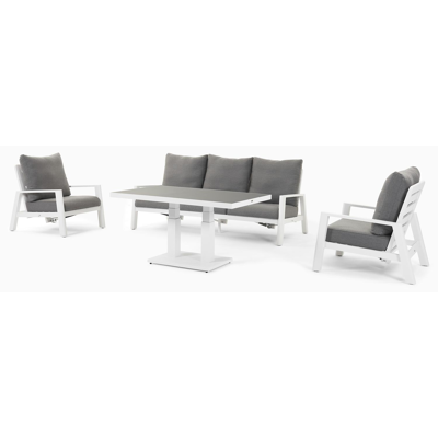 Cirello lounge 1-zit in wit aluminium