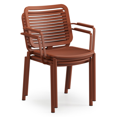 Fano stapelbare tuinstoel in roestbruin aluminium