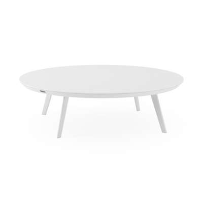 Rondo loungetafel in wit aluminium en arctic white volkeramiek - Dia 110 x H 25 cm