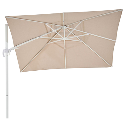 Avola zweefparasol met tiltfunctie in wit aluminium met rustic weather+ softtouch parasoldoek - L1 300 x L2 300 cm (zonder voet)