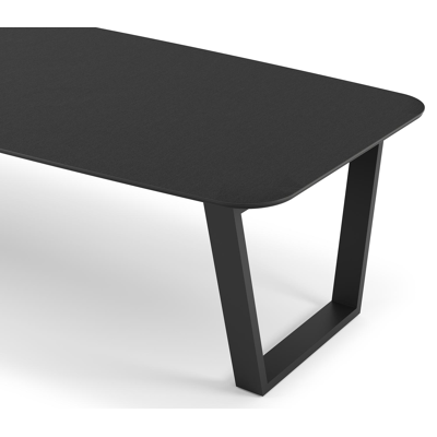 Pagino tuintafel in zwart aluminium en volkeramiek nero black - L 315 x B 115 x H 74 cm