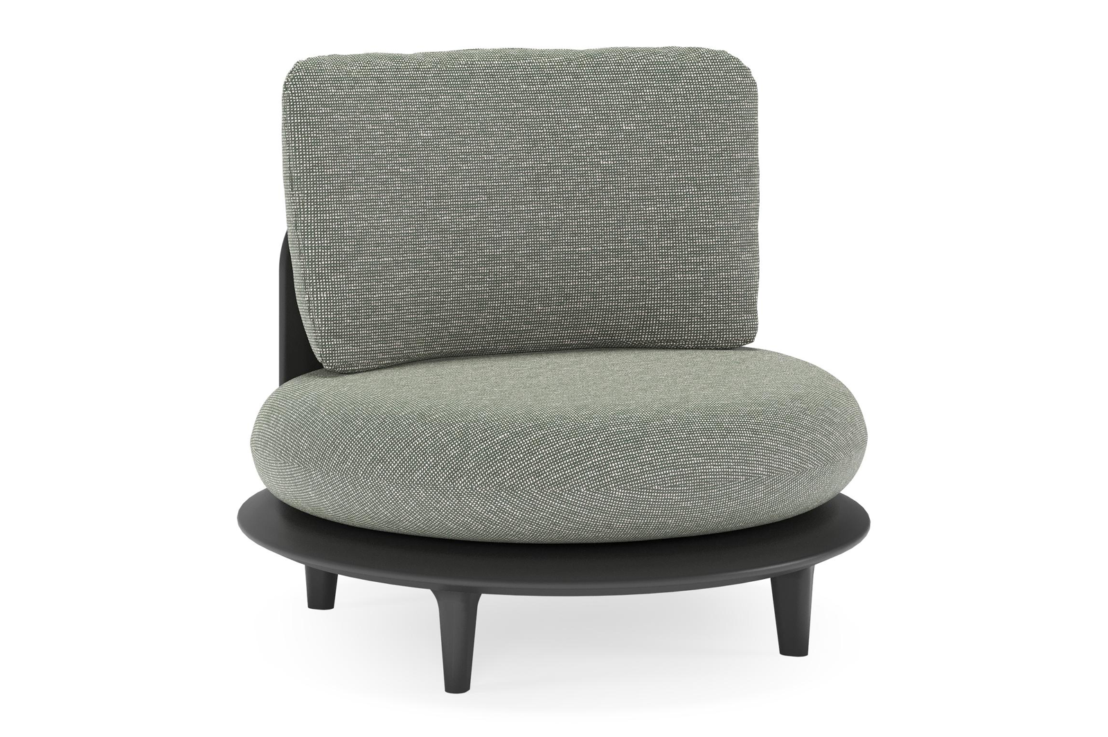 Bomero loungestoel in zwart aluminium met slow fern all weather sunbrella® luxe kussen