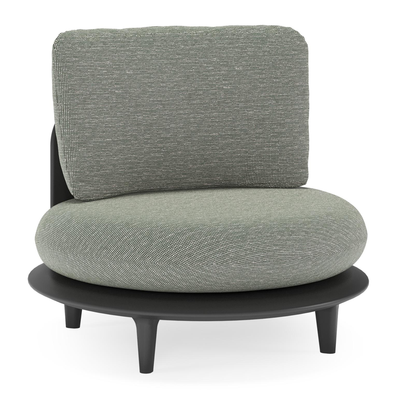 Bomero loungestoel in zwart aluminium met slow fern all weather sunbrella® luxe kussen