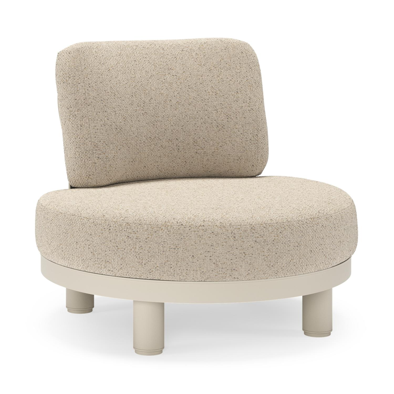 Donato loungestoel in beige aluminium met all weather cosytica Bora Desert kussen