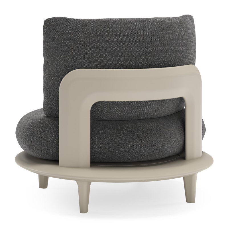 Bomero loungestoel in beige aluminium met savane tornado all weather sunbrella® luxe kussen