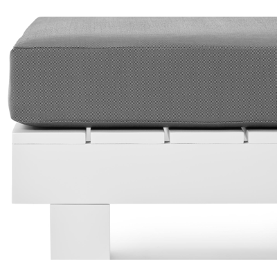 Modica lounge poef in wit aluminium met grijs textilene kussen