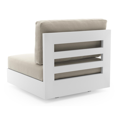 Como loungestoel in wit aluminium met lopi marble all weather sunbrella® luxe kussen