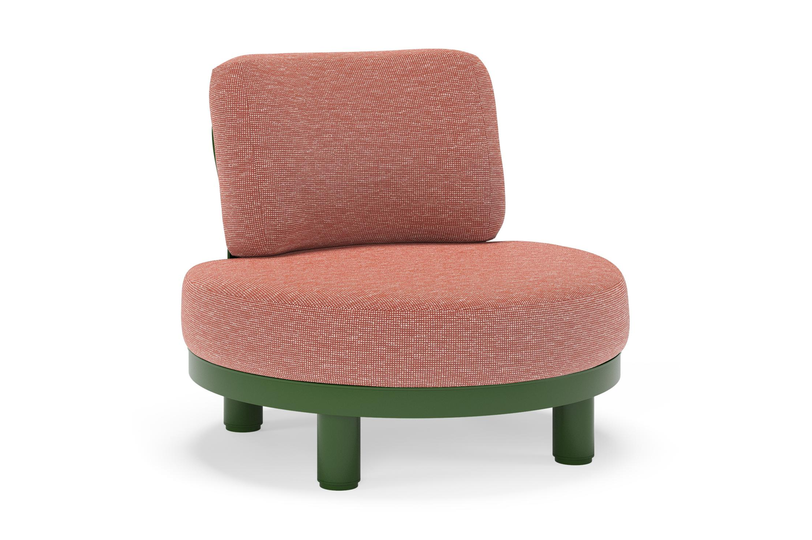 Donato loungestoel in groen aluminium met all weather sunbrella® luxe Slow Alezan kussen