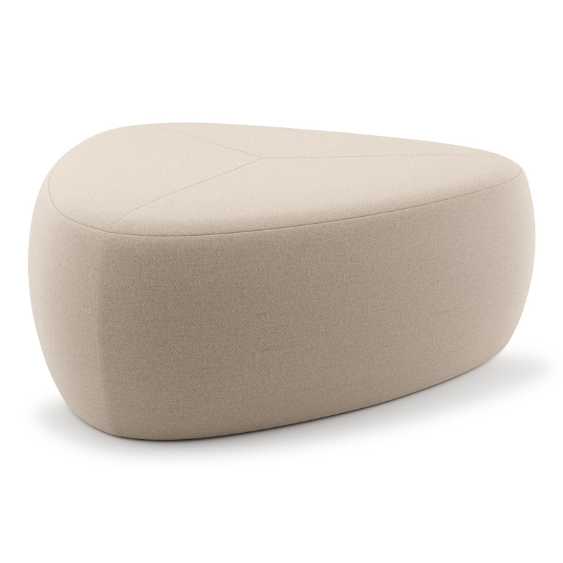 Pouf Masso en natte heather beige All weather sunbrella® luxe - Lrg. 90 x Prof. 90 x Haut. 35 cm