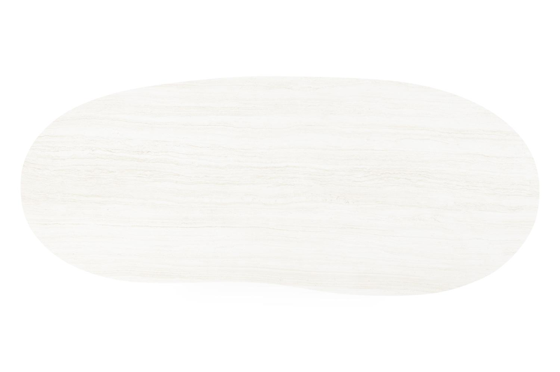 Table de jardin Organo organique en aluminium blanc et céramique pleine Calista Lg. 280 x Lrg. 120 x Haut. 74 cm