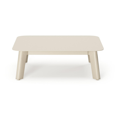 Mosa loungetafel in beige aluminium - L 64 x B 64 x H 21 cm