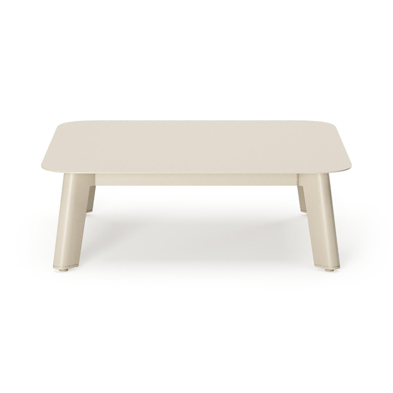 Mosa loungetafel in beige aluminium - L 64 x B 64 x H 21 cm
