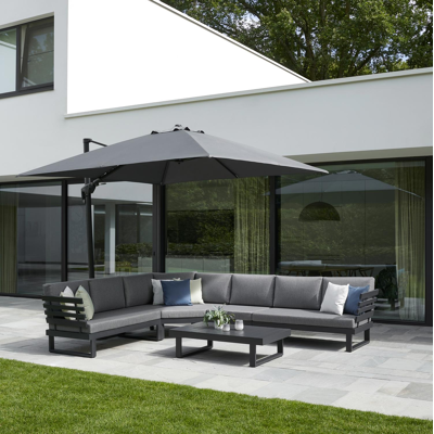 Table basse Rosarno en aluminium noir - Lg 125 x larg. 73 x H 33 cm